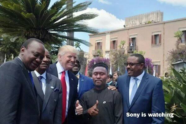 B'Flow To The World With Donald Trump, Reprenting Africa